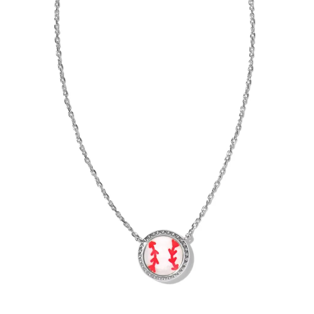Kendra Scott Ivory Mother-of-Peal Baseball Short Pendant Necklace