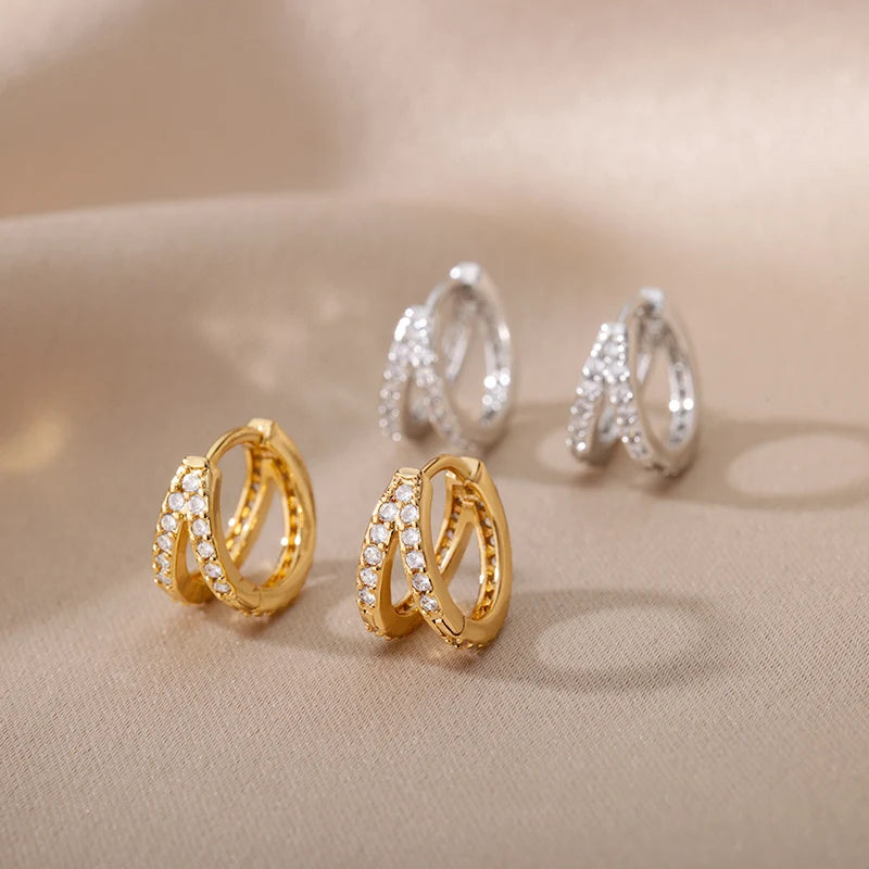 Zircon Luxury Hoop Earrings
