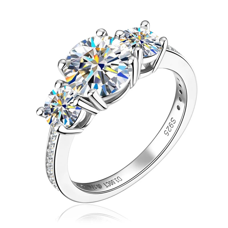3-Stone Moissanite Wedding Ring for Women