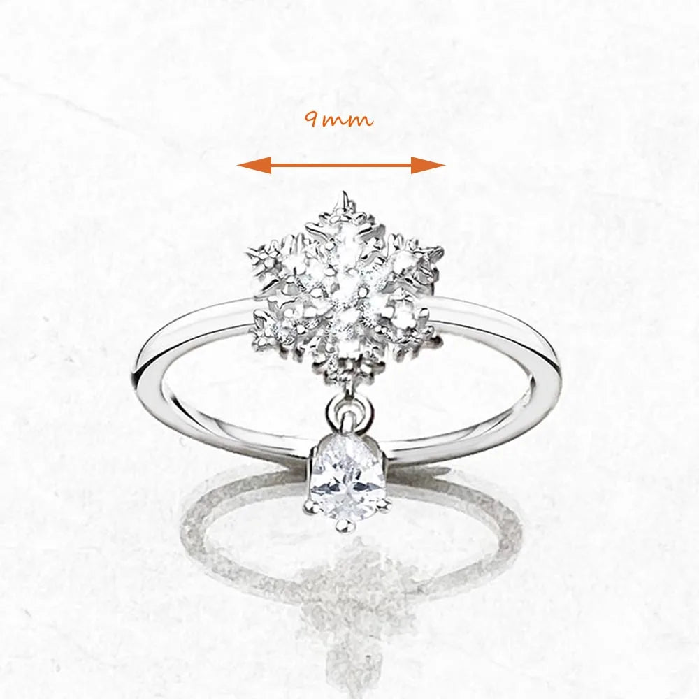 Snowflake Zircon Silver Ring