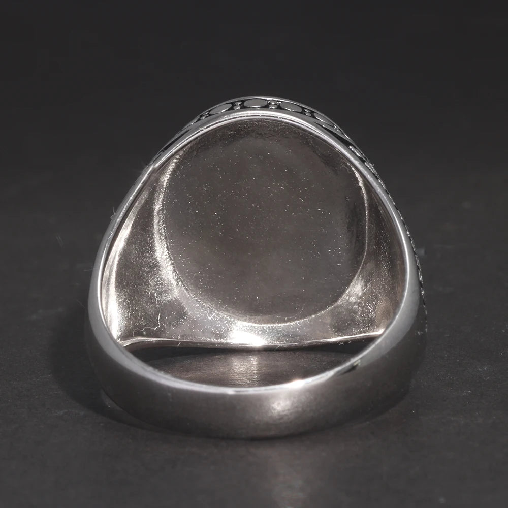 Men's Silver Star Moon Ring