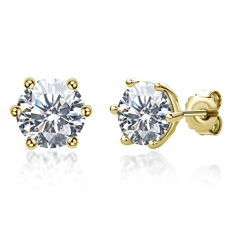 Moissanite 925 Silver Stud Earrings