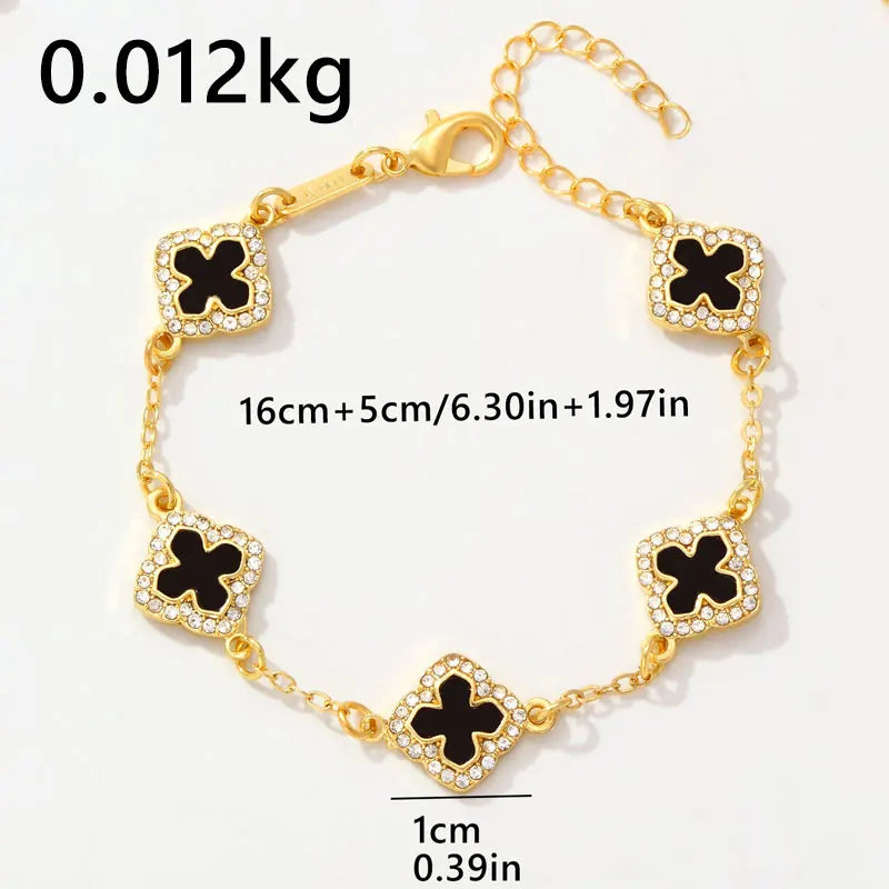 Colorful Rhinestone Flower Bracelet