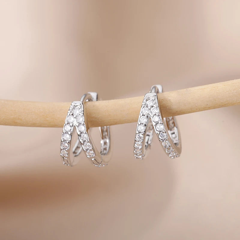 Zircon Luxury Hoop Earrings