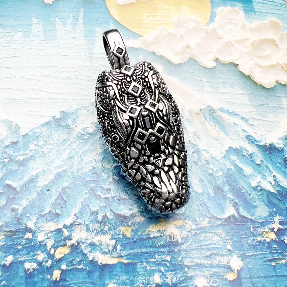 Crocodile Head Pendant 925 Sterling Silver