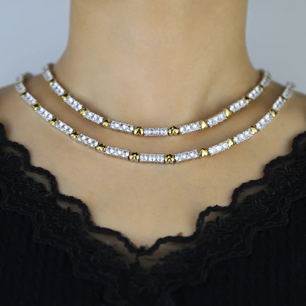 Iced Out Cross Heart Necklace