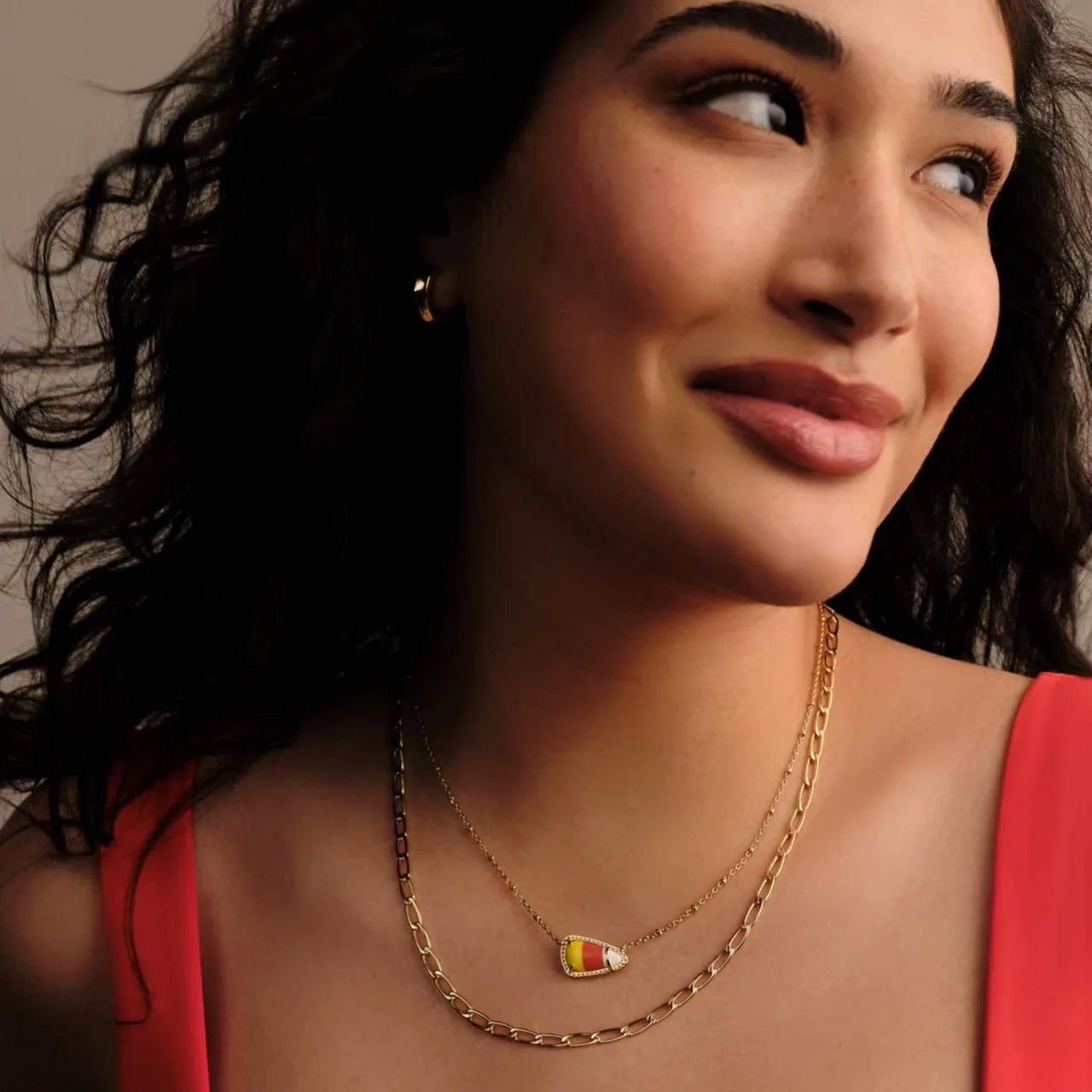 Kendra Scott Halloween Candy Corn Pendant Necklace & Stud Earrings