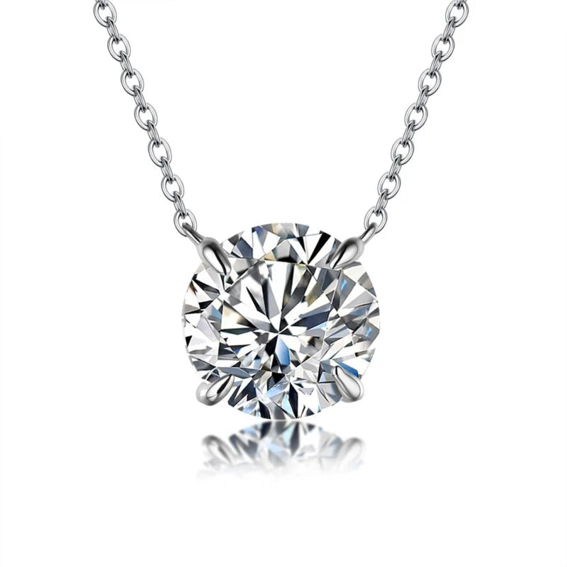 1CT Round Moissanite Pendant Necklace