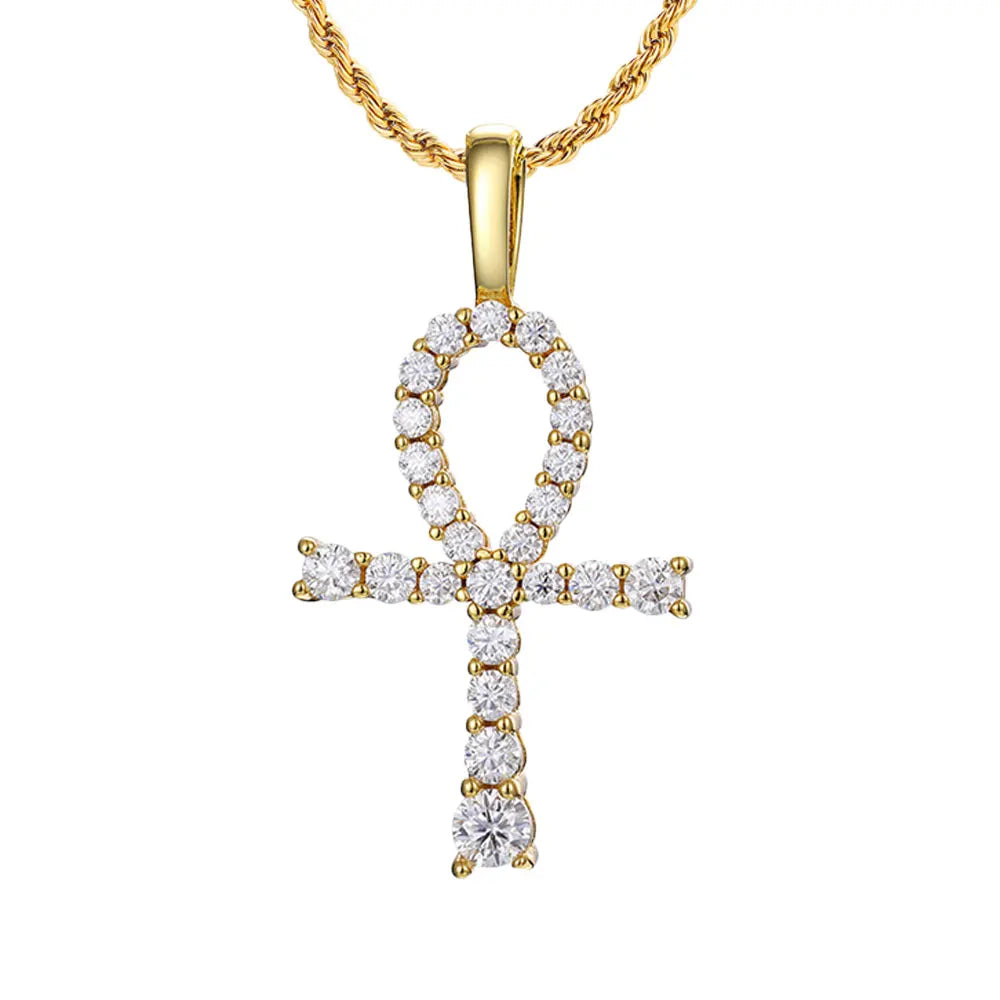 Moissanite Cross Pendant Necklace