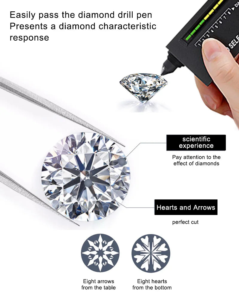 3CT T.W. Diamond Round Engagement Ring - 14K Gold Hollow Wedding Band for Women