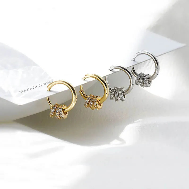 925 Silver Zircon Hoop Earrings