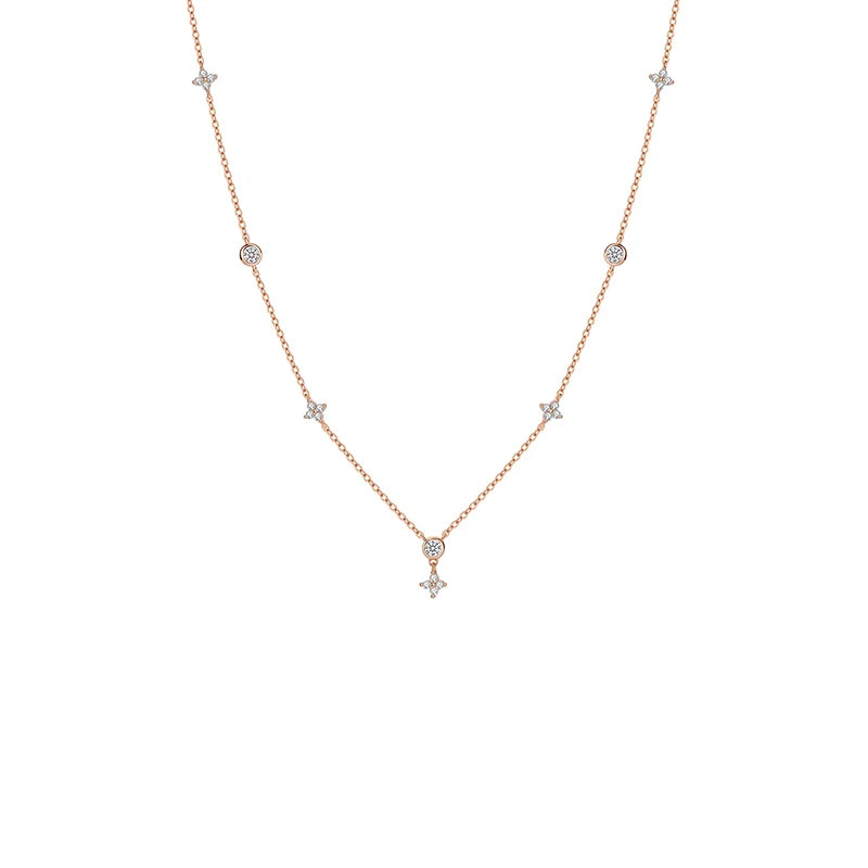 Moissanite Flower Necklace