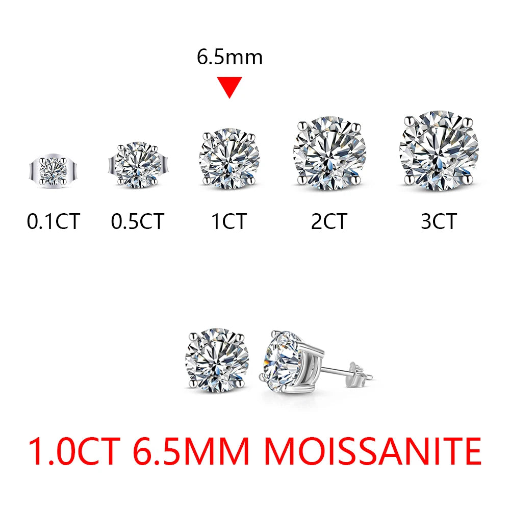 2 CT Moissanite Stud Earrings