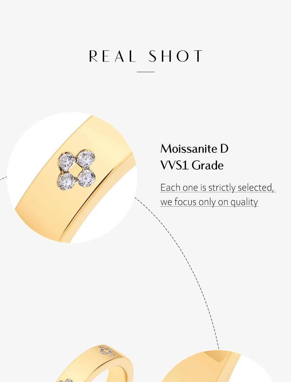 Moissanite Flower Band Ring