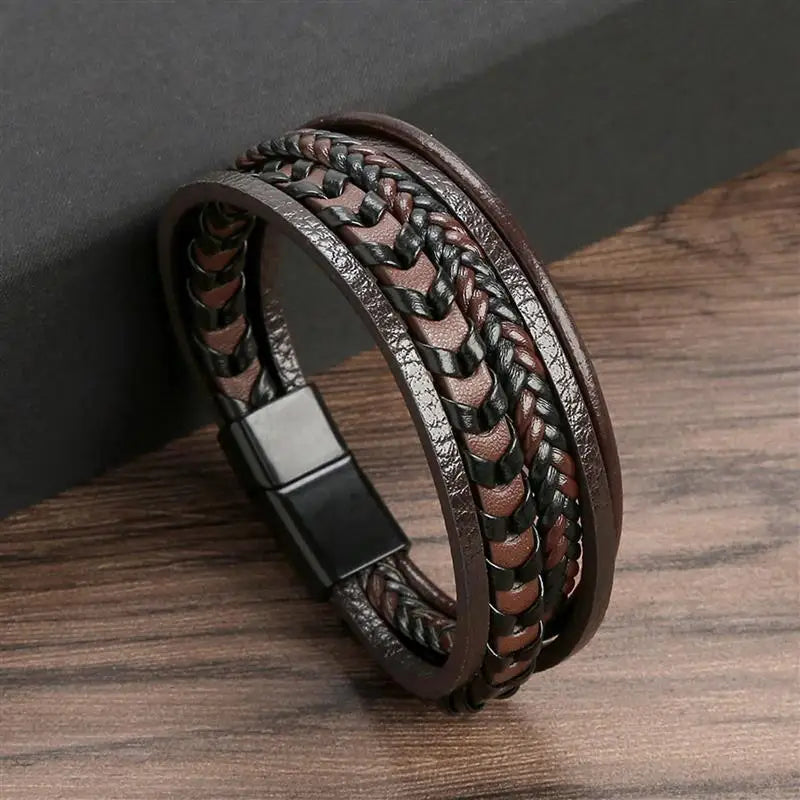 Hand-Woven Leather Bracelet Men