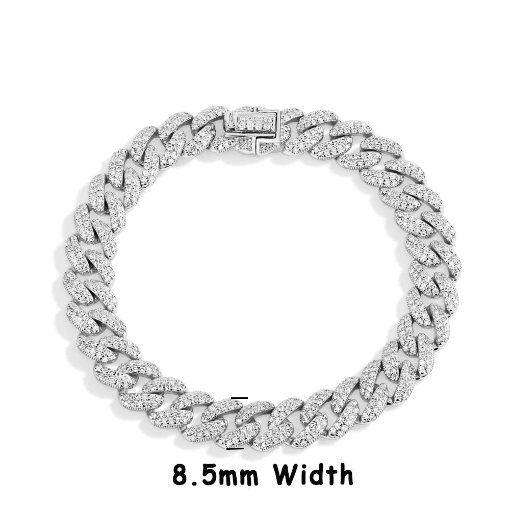 Moissanite Cuba Chain Bracelet Unisex