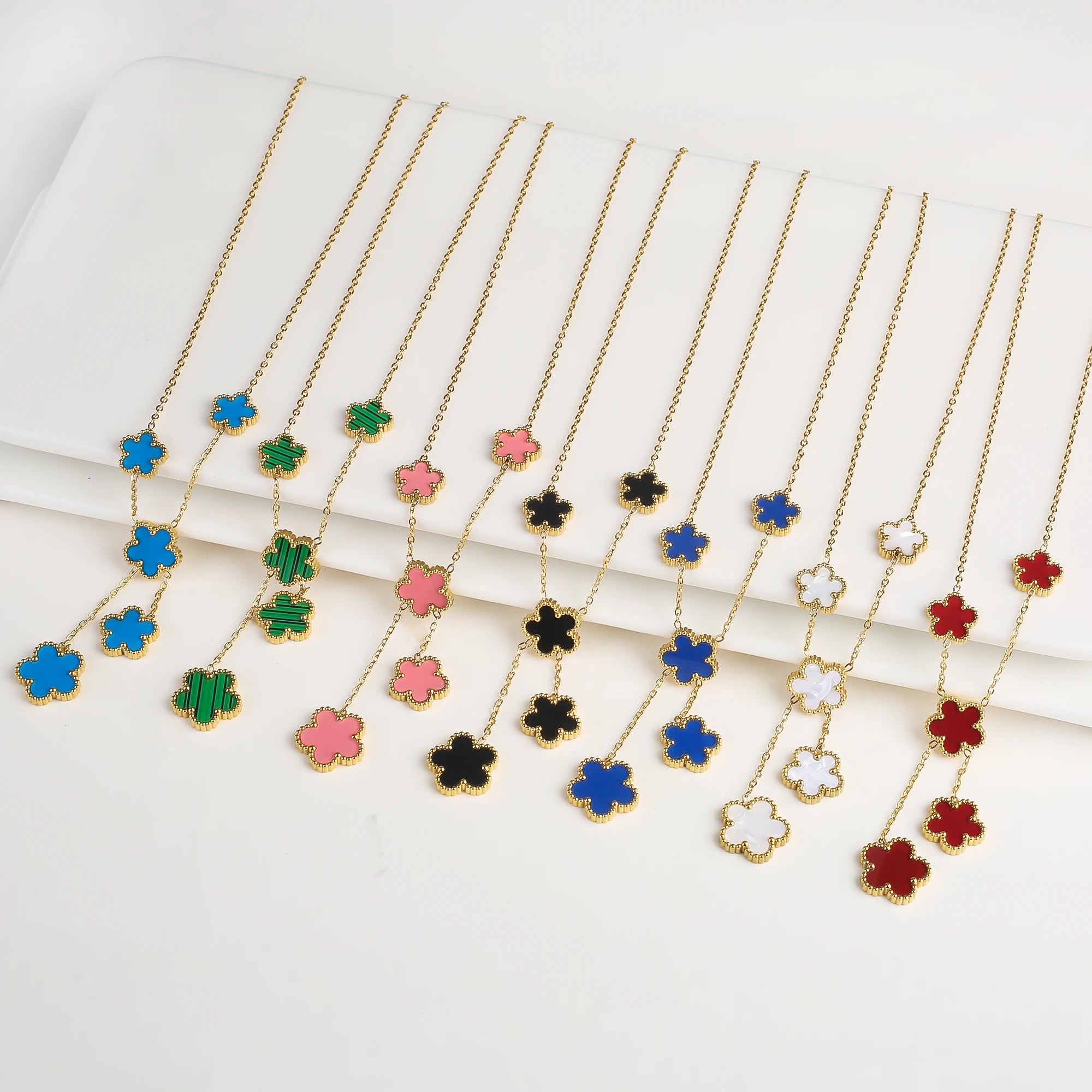 Leaf Flower Jewelry Set Bracelet Necklace Earrings | For Women