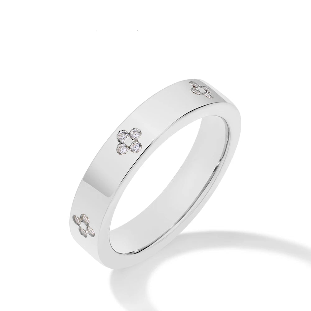 Moissanite Flower Band Ring