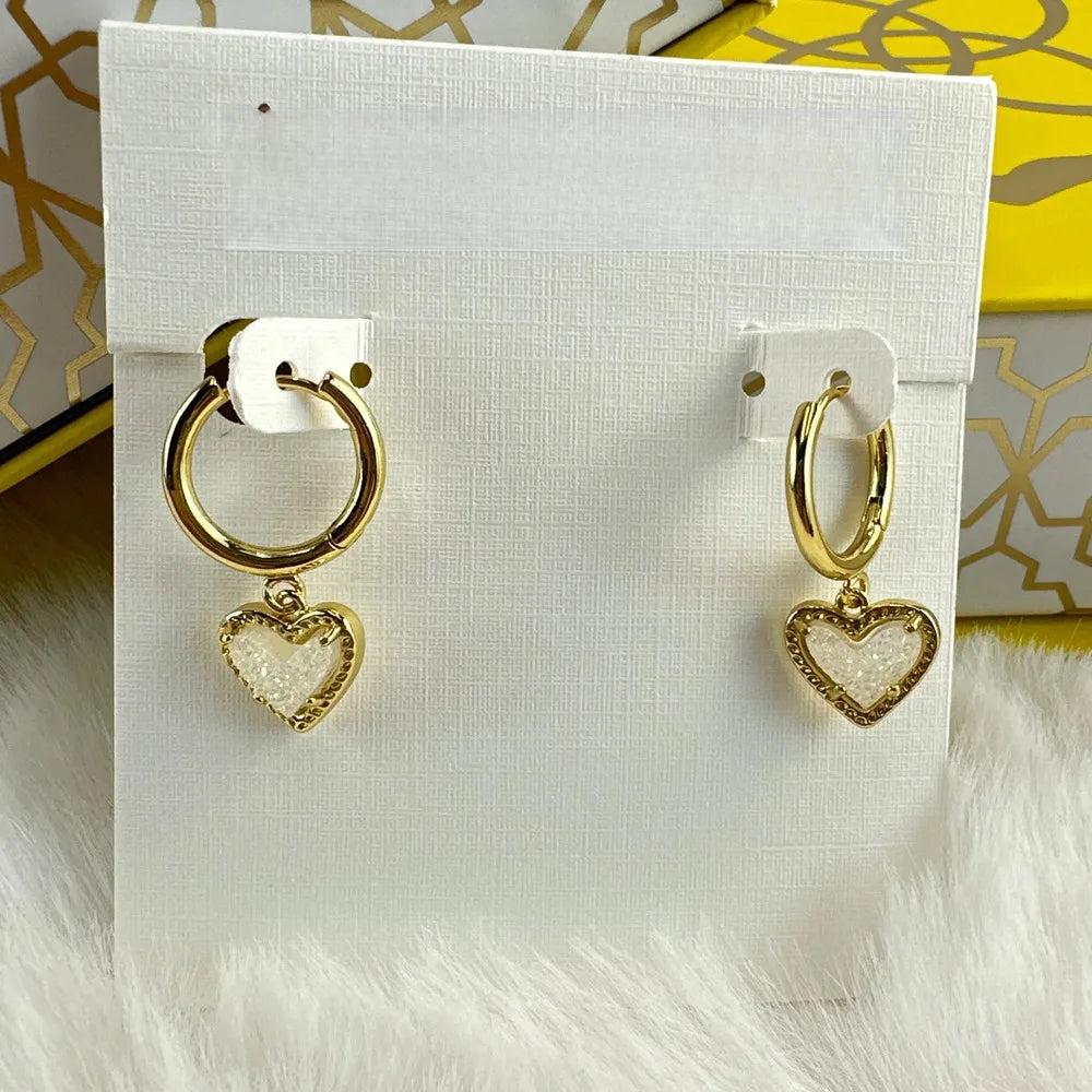 Kendra Scott Gold Heart Huggie Hoop Earrings