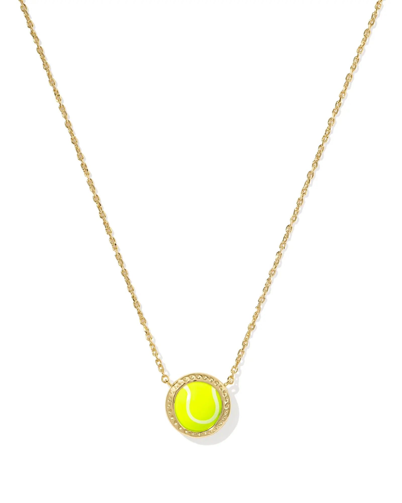 Kendra Scott Tennis Short Pendant Necklace in Chartreuse