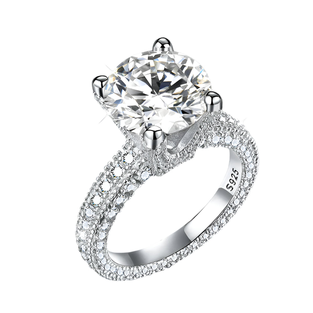 Luxury 5CT Round Cut VVS1 D Color Engagement Ring for Women.