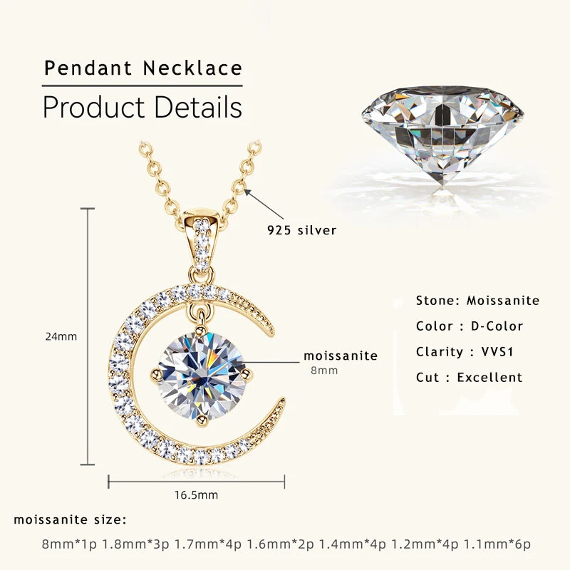Moonlit Harmony 2CT Moissanite Necklace