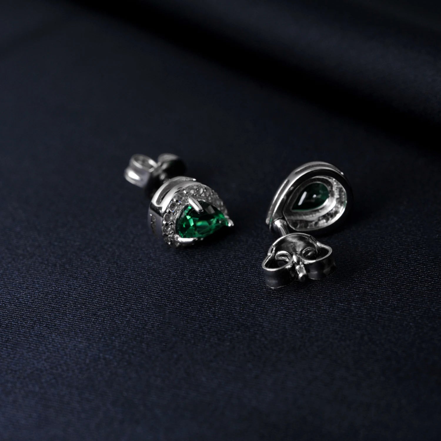 Pear Cut Nano Emerald Stud Earrings