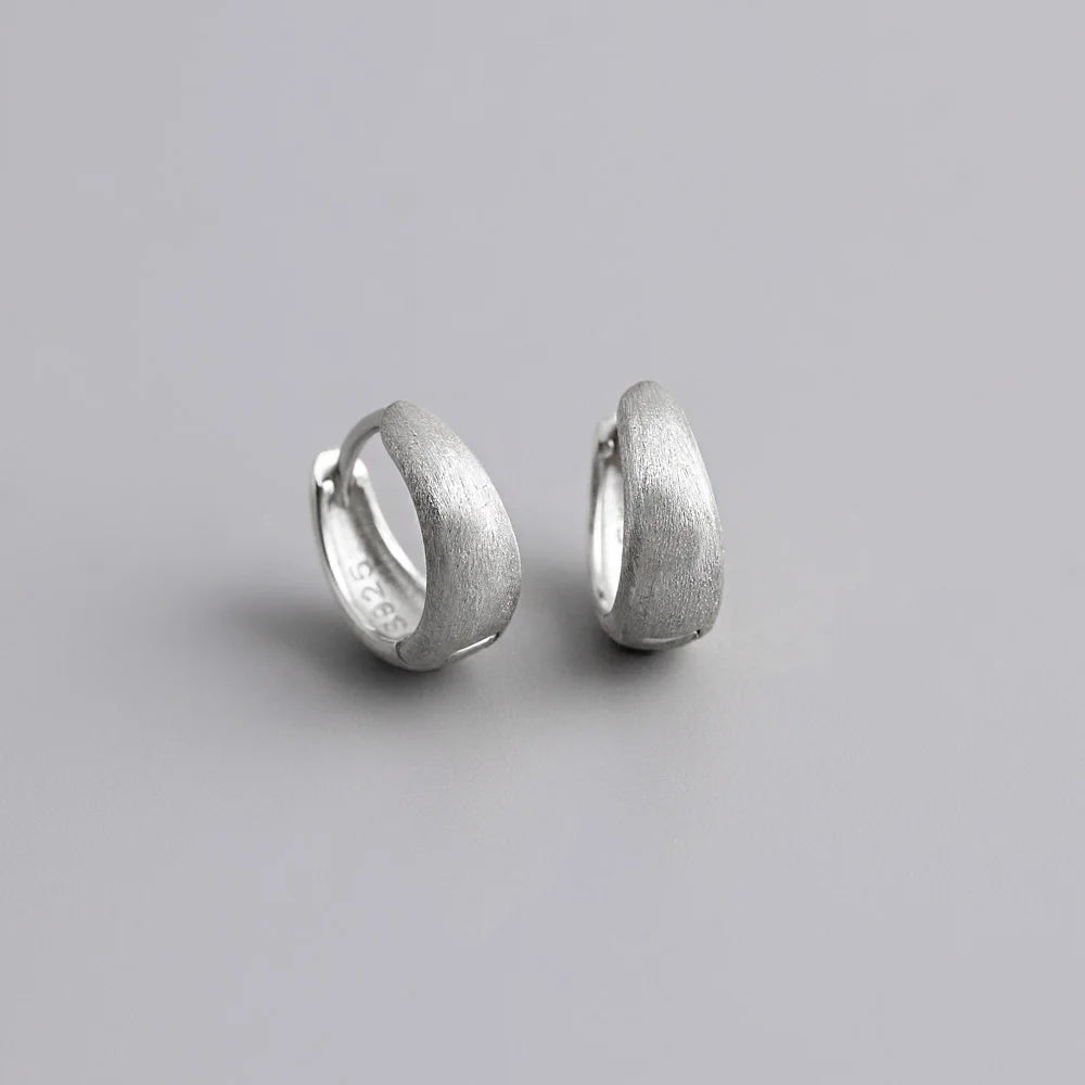 925 Silver Wide Hoop Earrings