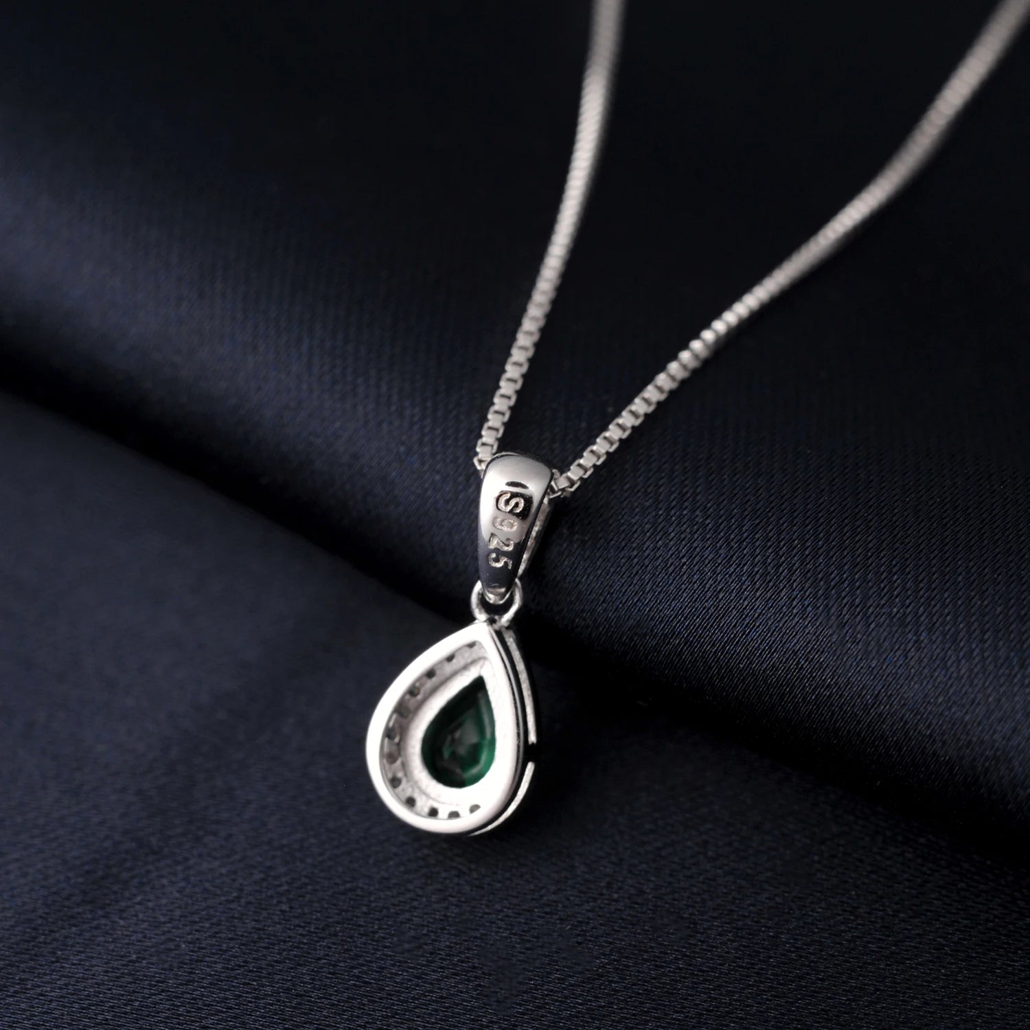 Pear Cut Nano Emerald Pendant Necklace