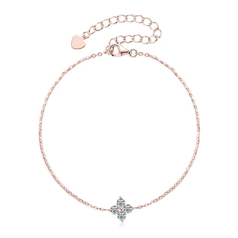 Four-Leaf Clover 3mm Moissanite Bracelet