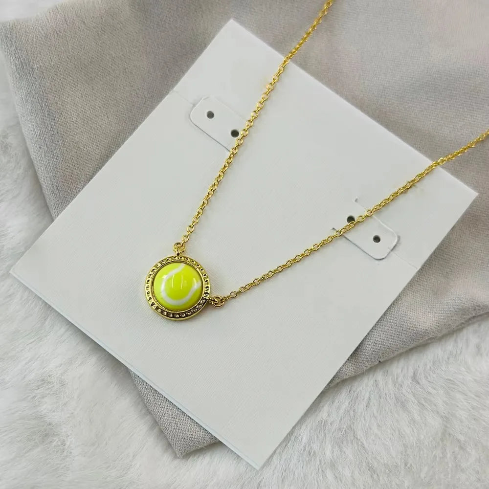 Kendra Scott Tennis Short Pendant Necklace in Chartreuse