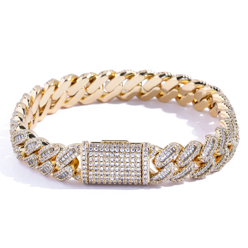 12MM Cuban Link Bling Bracelet