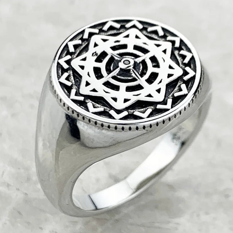 Vintage Silver Compass Ring