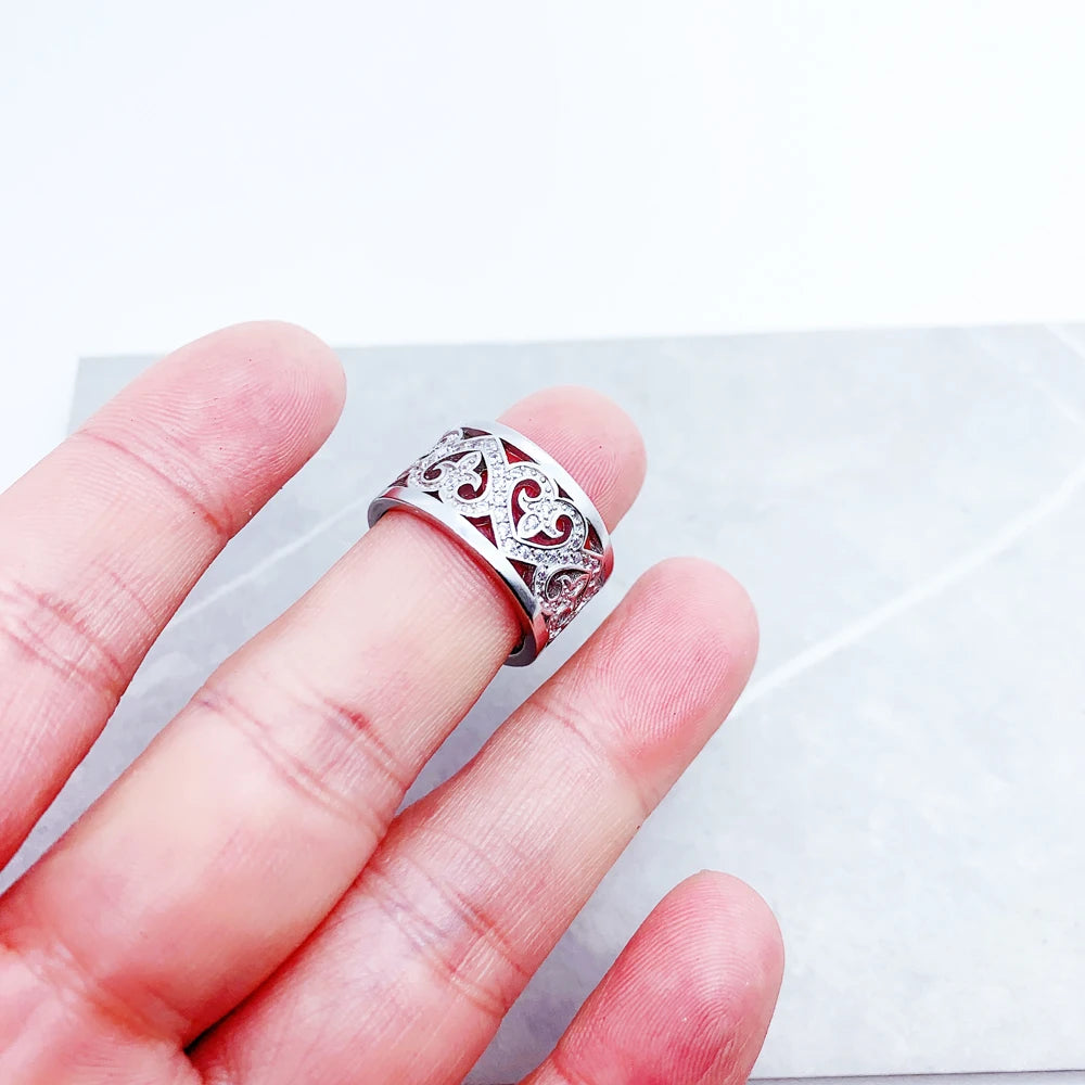 Arabesque Hearts Silver Ring