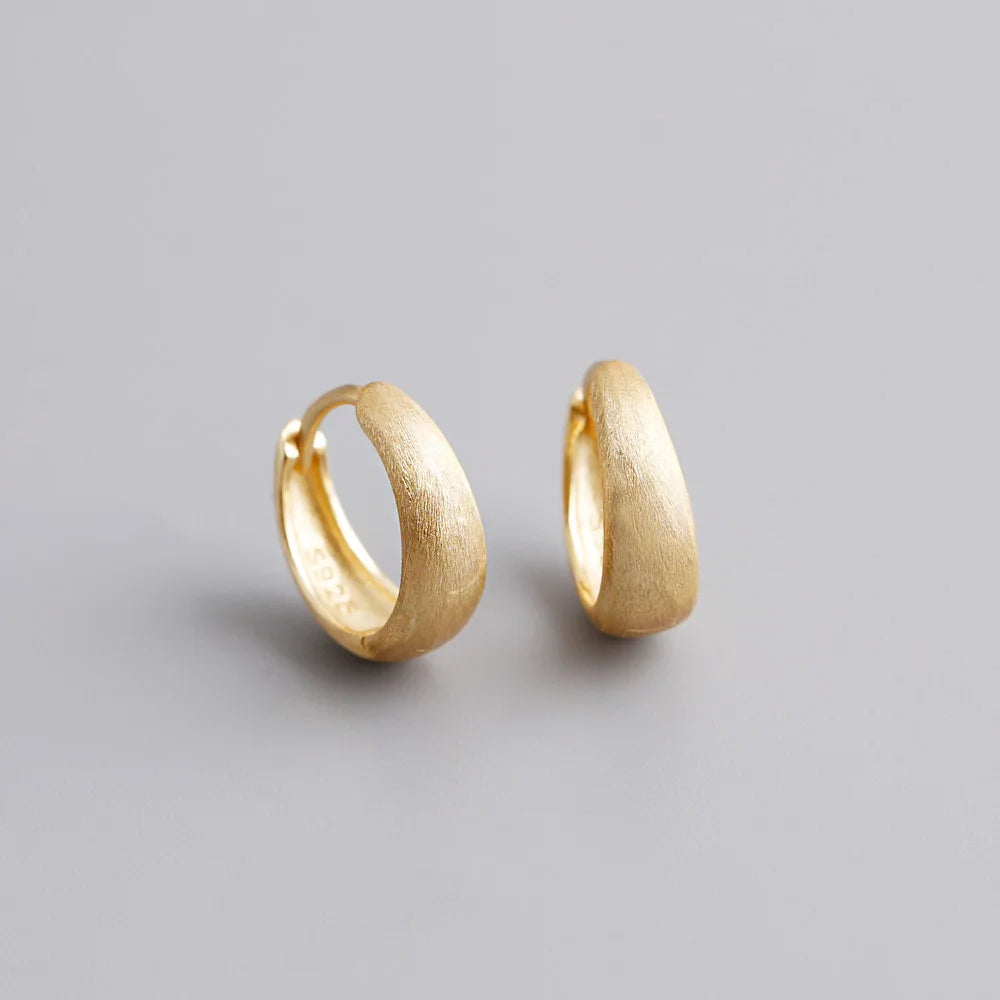 925 Silver Wide Hoop Earrings