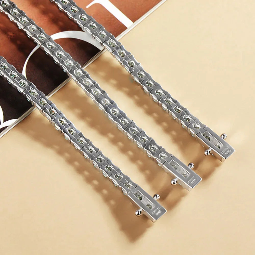 Green Moissanite Diamond Tennis Bracelet