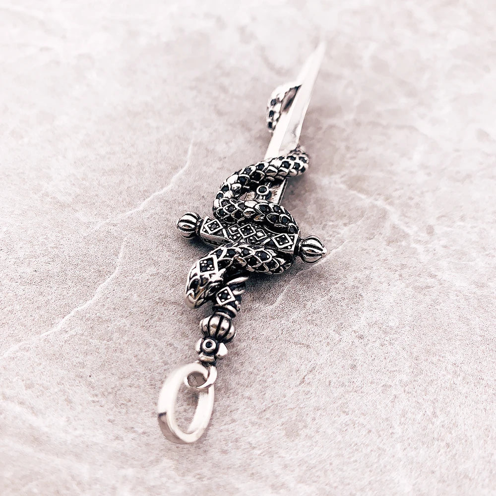 925 Sterling Silver Sword Pendant Necklace