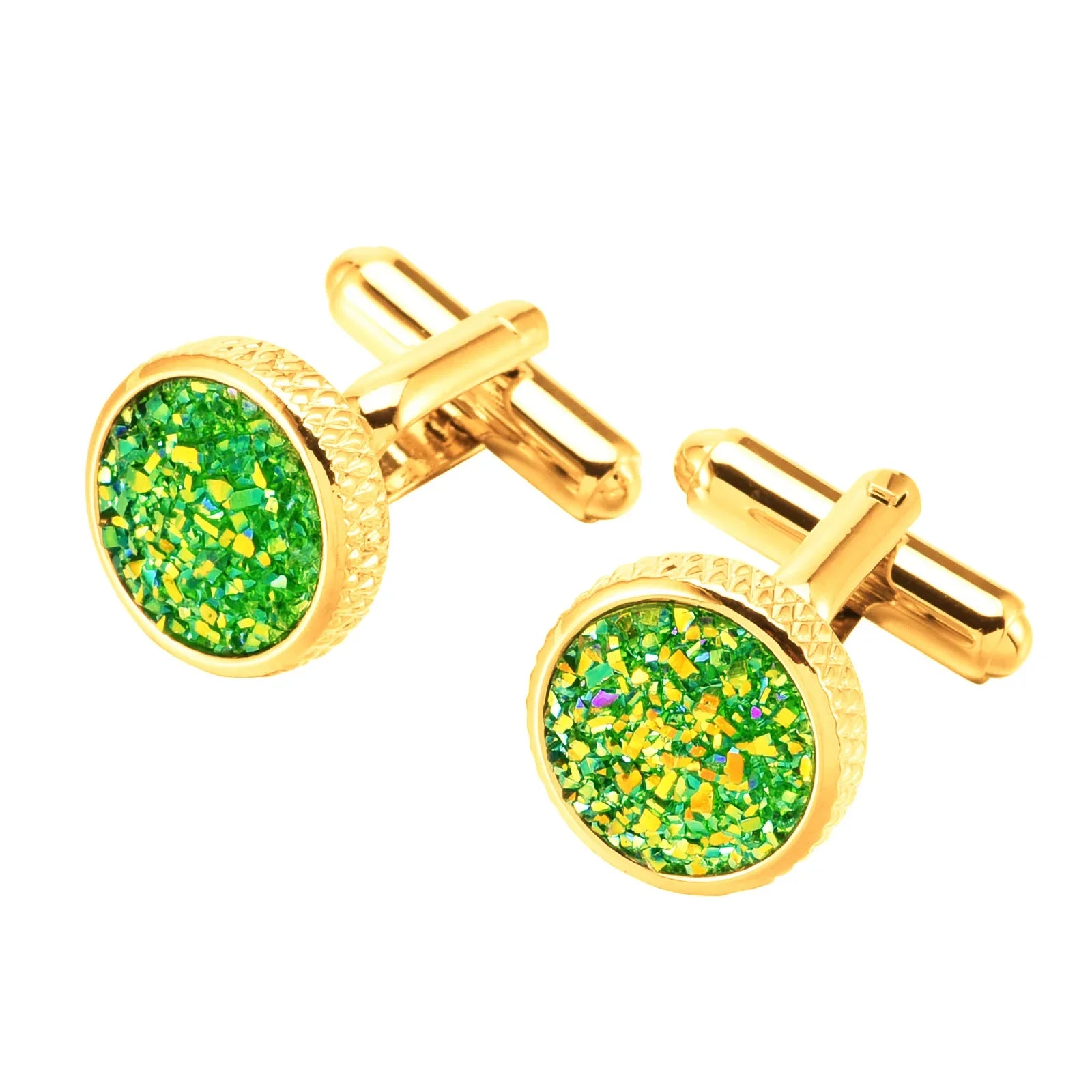 Crystal Round Cufflinks