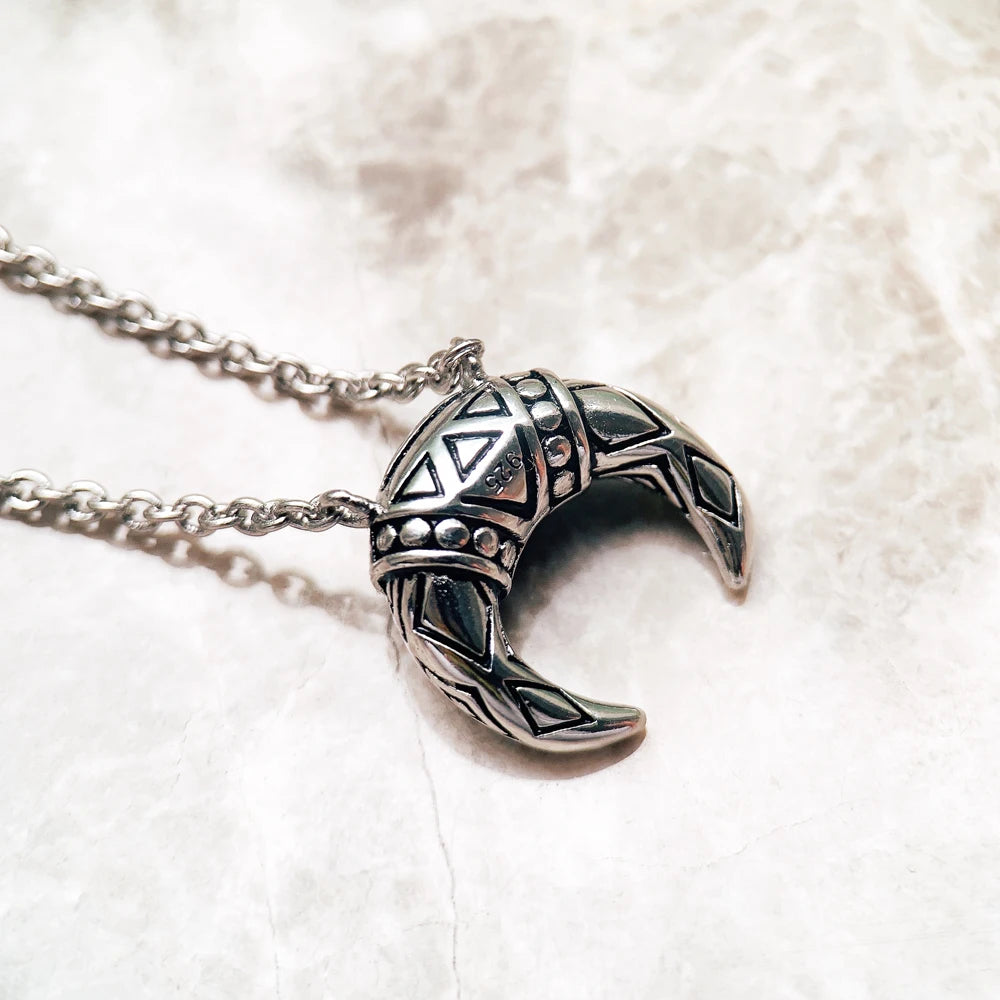 Tiger Tooth Silver Pendant