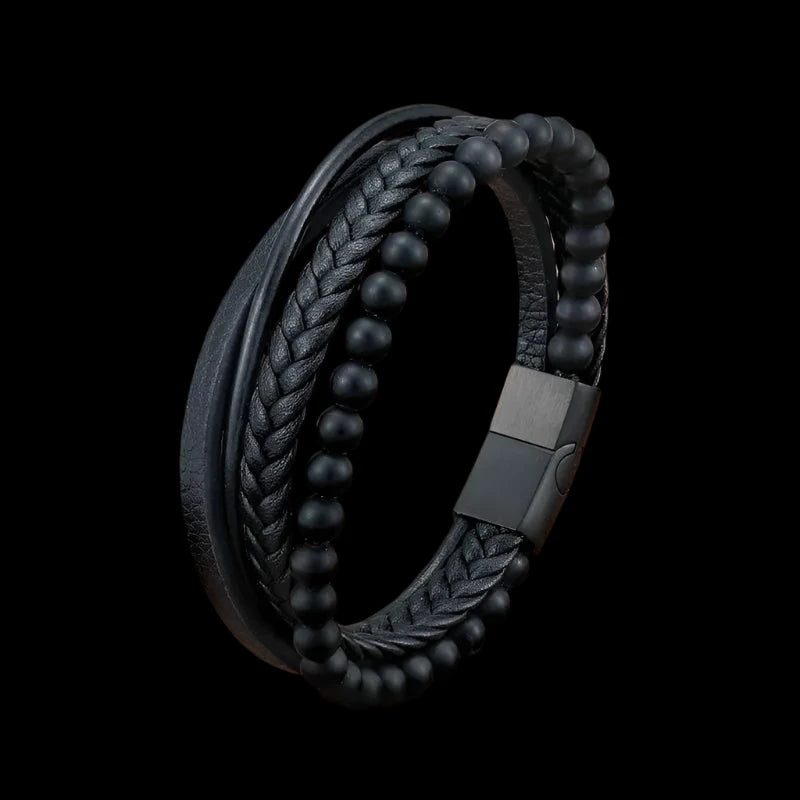 Volcanic Stone Leather Bracelet