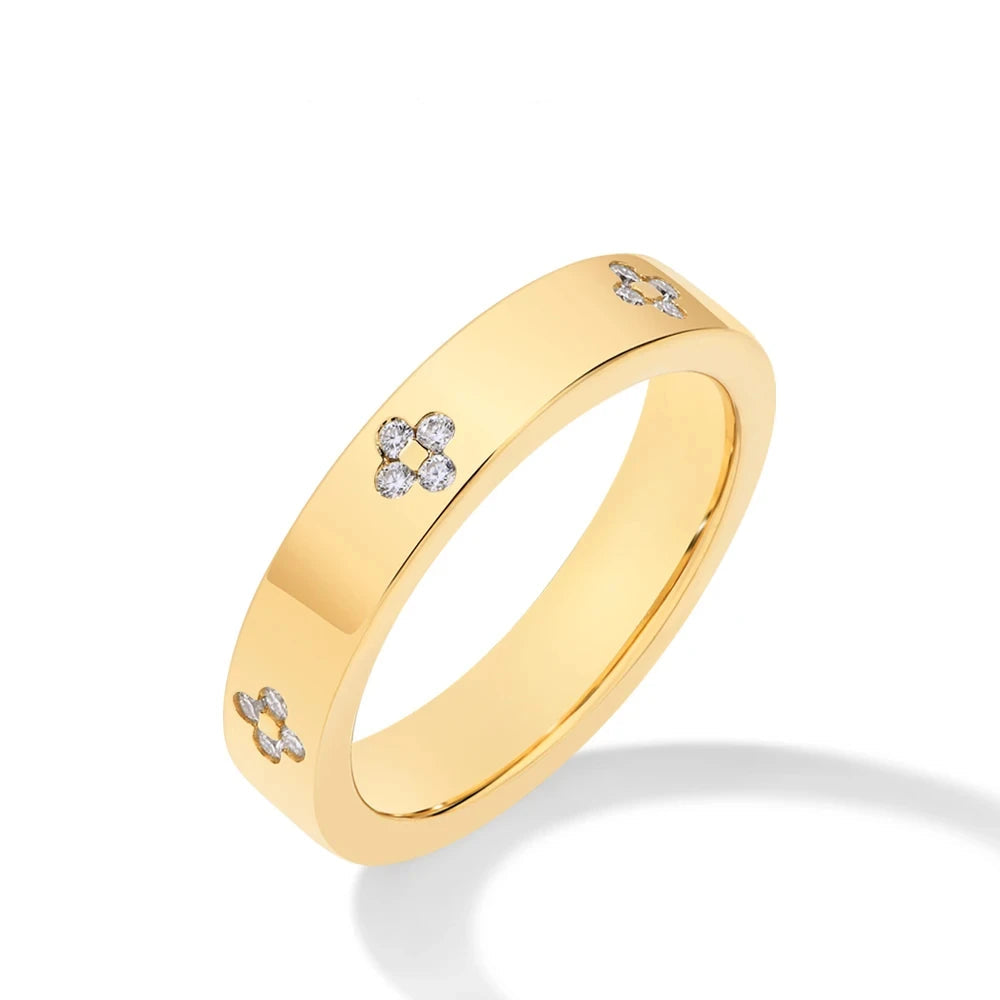 Moissanite Flower Band Ring