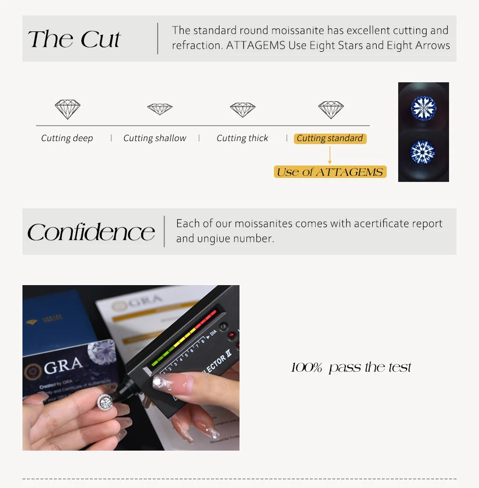 2 CT Moissanite Stud Earrings