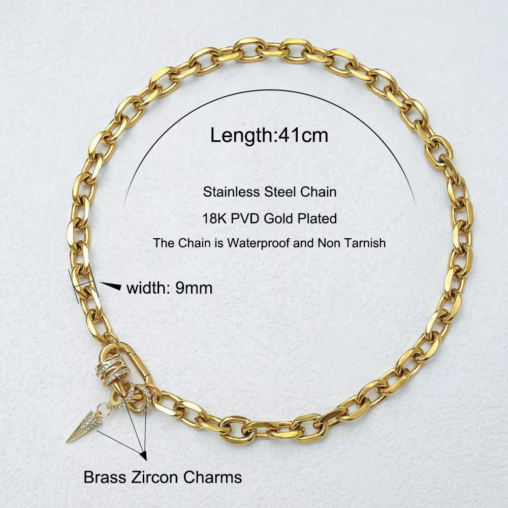 Luxury Gold Plated Zircon Choker Necklace
