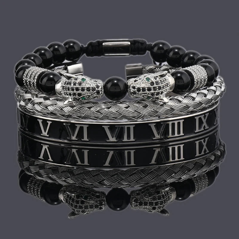 Black Stone Leopard Bracelet