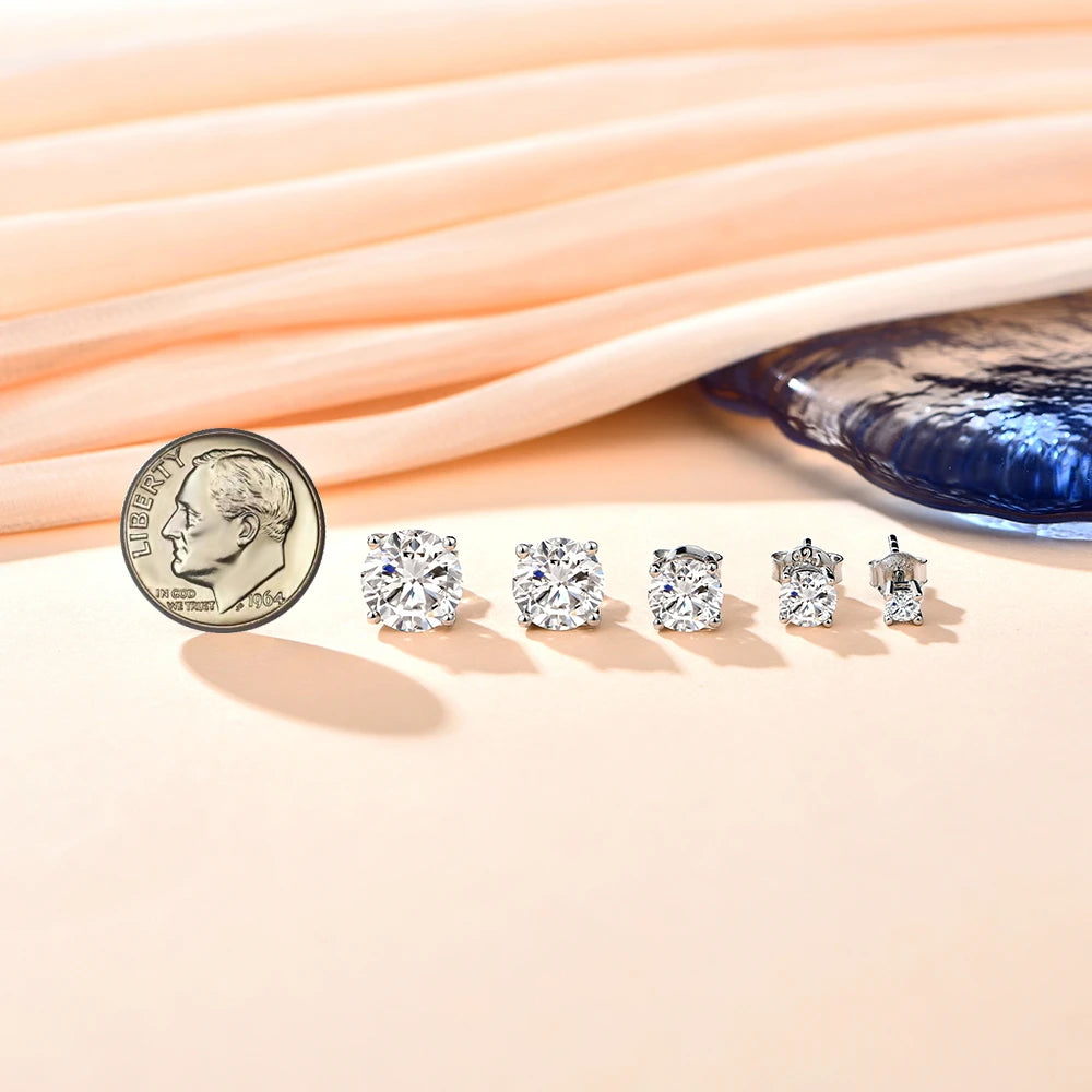 2 CT Moissanite Stud Earrings