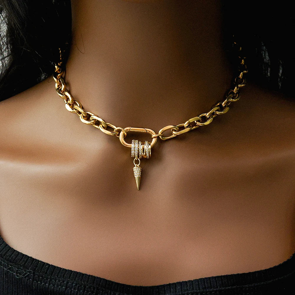 Luxury Gold Plated Zircon Choker Necklace
