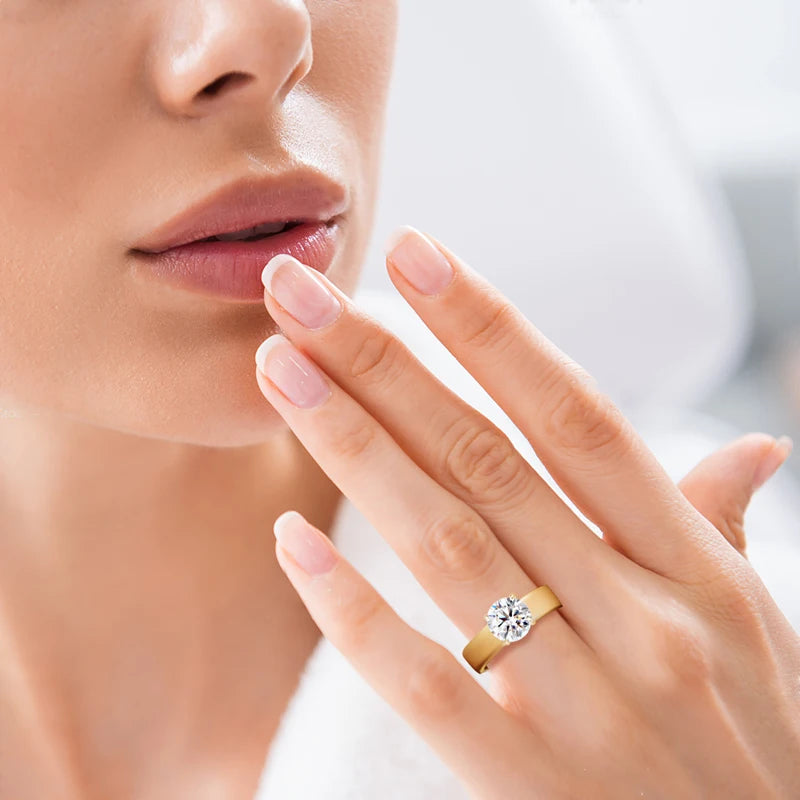 18k Gold Plated Moissanite Wedding Ring