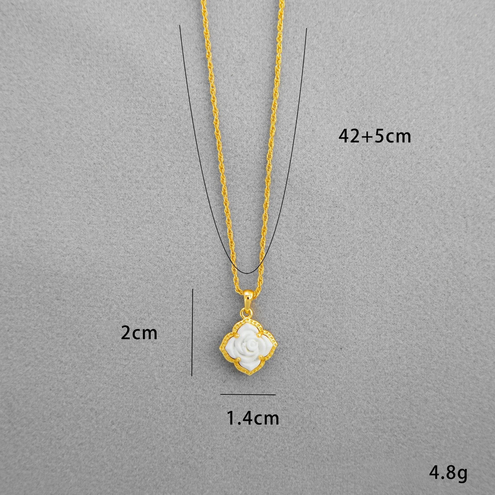 Rose Flower Pendant Clavicle Necklace- Kendra Scott Yellow Rose