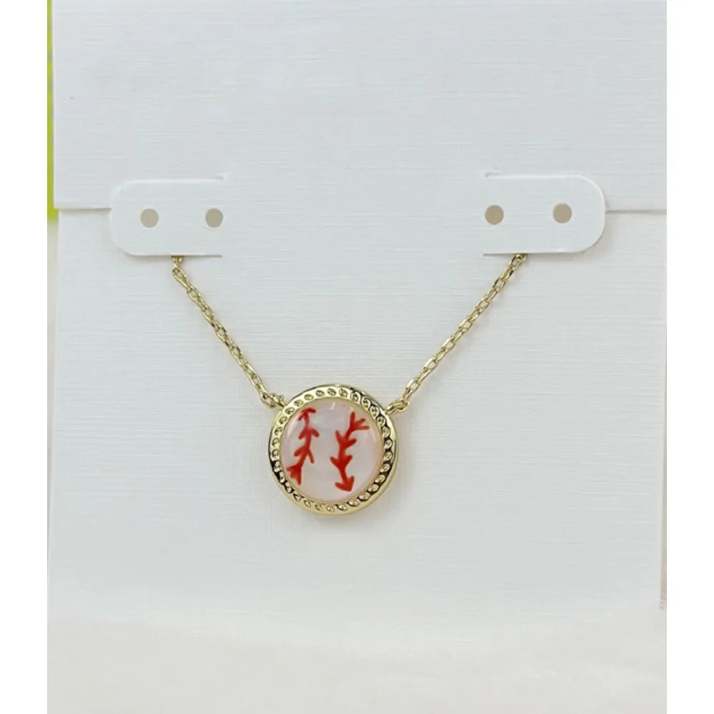 Kendra Scott Ivory Mother-of-Peal Baseball Short Pendant Necklace