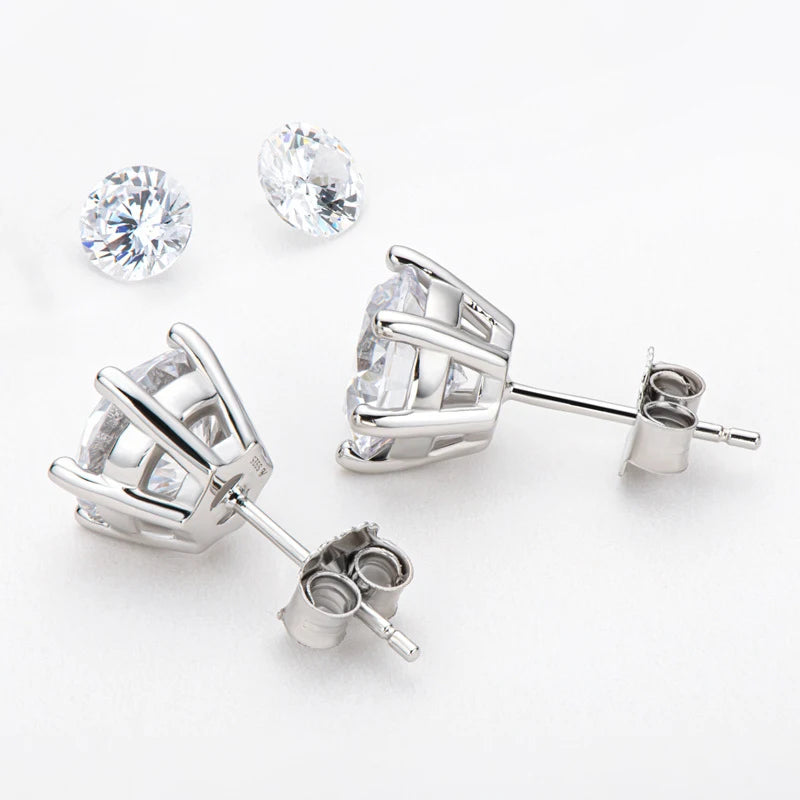Moissanite 925 Silver Stud Earrings